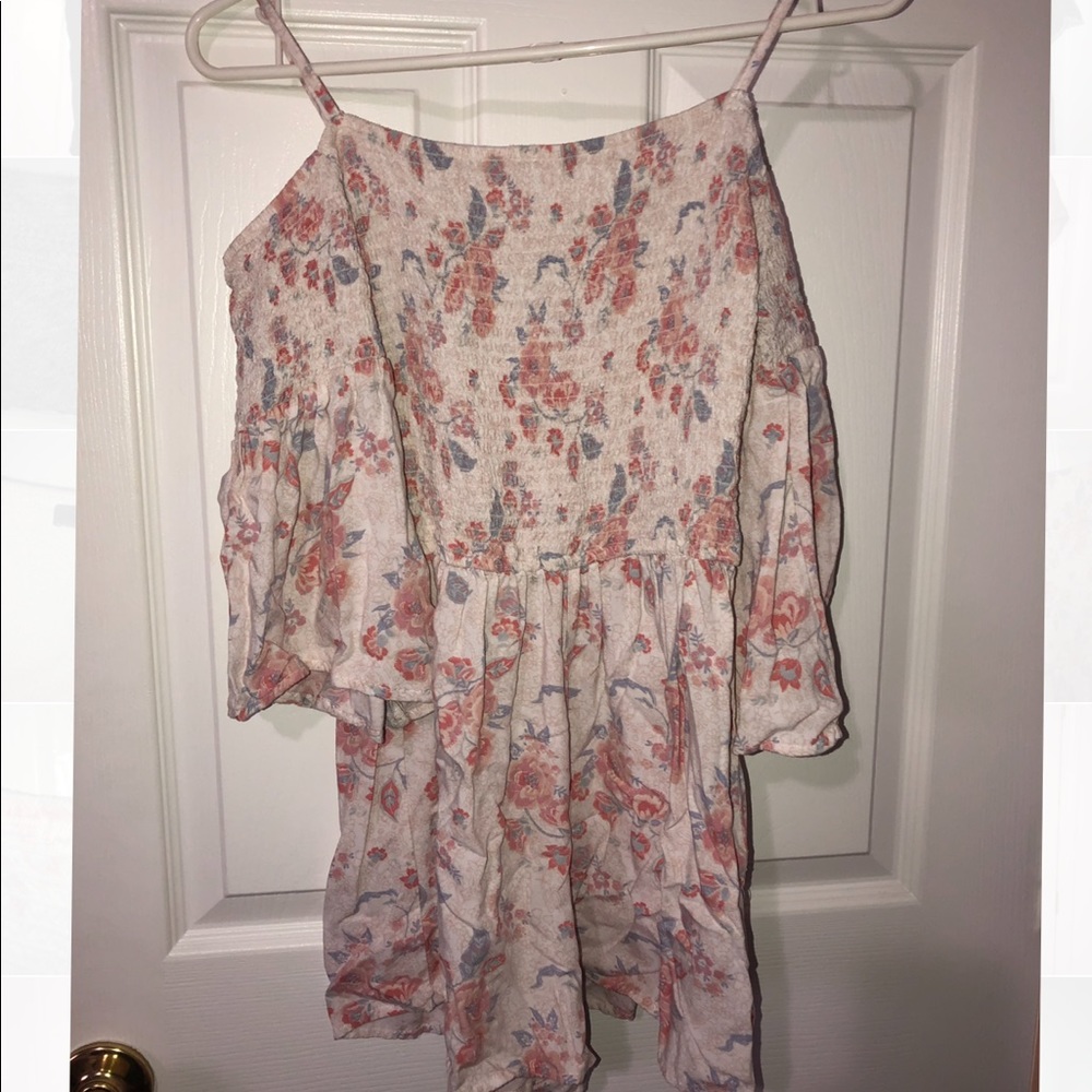 Off the Shoulder Floral Patterned Romper